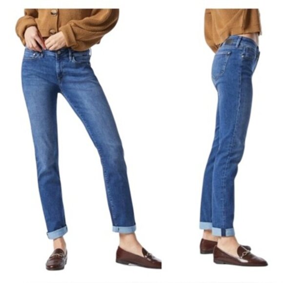 Mavi Emma Jeans Slim Boyfriend Low/Mid Rise Medium Wash Classic Stretch Denim 31 - Picture 1 of 11